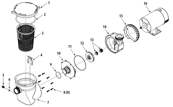 parts of a pool pump